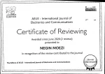 انتخاب عضو هیات علمی دانشکده فنی دختران کاشان به عنوان داور علمی منتخب از سوی انتشارات Elsevier 2
